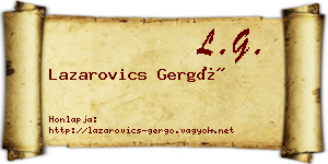 Lazarovics Gergő névjegykártya